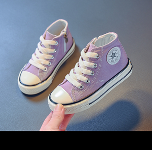 Nouvelles baskets unies pour filles 2025 – Chaussures en toile montantes unisexe pour enfants et garçons, style tendance - Product Image 4
