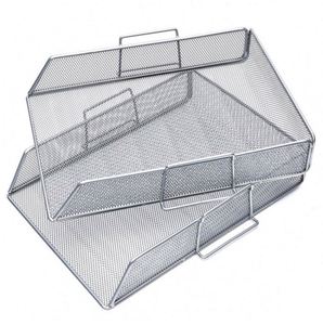 2-Tier High Quality Metal Mesh Document Tray Desktop <b>Organizer</b> Efficient <b>File</b> Management for Office School - Product Image 4