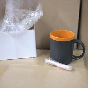 Juego de Tazas de Café HARVIT de 11 oz <span class=keywords><strong>con</strong></span> Diseño de <span class=keywords><strong>Pizarra</strong></span> en Blanco, <span class=keywords><strong>Taza</strong></span> de Cerámica para Tiza, Tazas de Cerámica Negras - Product Image 3