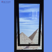 Ventana Abatible de Aluminio Moderna Personalizada Fuson, Aislamiento Térmico, Vidrio Impermeable, Ventana Exterior para Edificios