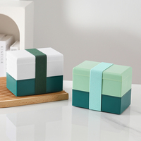 Boîte à lunch japonaise à deux étages en plastique de qualité alimentaire, micro-ondable, portable pour les employés de bureau - Légère, emballage alimentaire de haute qualité