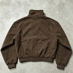 Custom <b>Men's</b> <b>Suede</b> Bomber <b>Jacket</b> Stand Collar Solid Color Autumn Casual Wear Oversized <b>Jackets</b> - Product Image 3