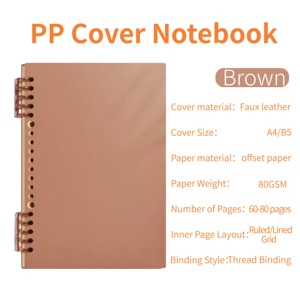 Cuaderno de diario de hojas sueltas con cubierta PP marca MENG al por mayor con carcasa impermeable de gran capacidad páginas interiores gruesas tamaño A5/B5 - Product Image 6
