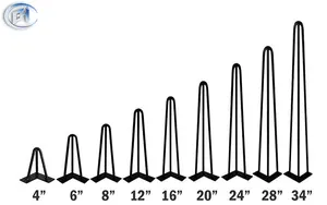 BN métal acier pas cher meubles café Table à manger noir métal meubles jambes 2-3 tiges épingle à cheveux jambes pour bricolage bureau