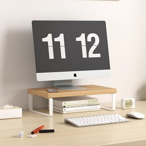 Monitor Lift Stand <b>Desktop</b> Computer <b>Riser</b> Wood Storage Shelf Office Desk Organizer Single Layer Artificial Board - Product Image 3