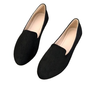 Zapatillas de Ballet con Punta Redonda en Ante Sintético Verde, Suela de Goma, para Todas las Temporadas - Product Image 2