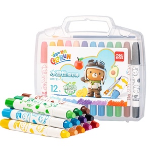 Deli HM723-12 12 piezas/caja, Lápices de Pintura al Óleo Solubles en Agua de Grado Alimenticio para Jardín de Niños, 48 cajas*12 piezas=576 piezas por Caja de Cartón, Set H - Product Image 1