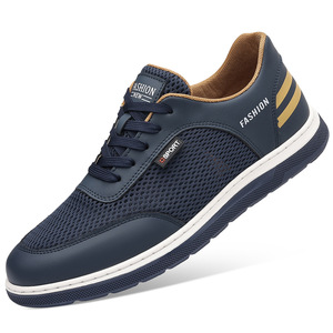 Chaussures de course pour hommes, baskets blanches respirantes en mesh, semelle souple, style sport et loisirs - Product Image 5