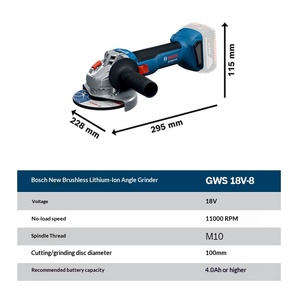 Original para Amoladora Angular Inalámbrica GWS18V-8 de Iones de Litio de 18V, sin Escobillas, de 100mm, para Pulir y Cortar - Product Image 1