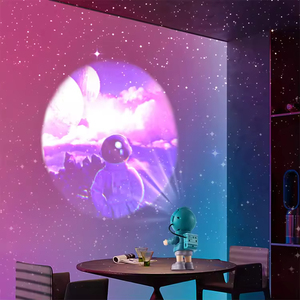 Lámpara Nocturna Infantil LED con Control Remoto, ABS, con Proyección de Olas Oceánicas, Luna, Cielo Estrellado y Astronauta, Regulable, para Uso en Hoteles - Product Image 3