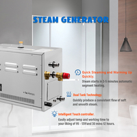 Générateur de vapeur humide électrique moderne ATCSTEAM 12KW en acier inoxydable avec panneau de commande informatisé et dispositif de détartrage pour spa domestique