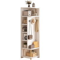 Étagère d'angle en bois sur pied, design simple pour la maison, chambre à coucher, porte-manteau, bibliothèque, compatible avec les armoires