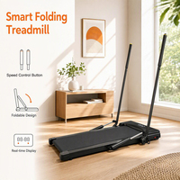 Tapis de course compact 0,75 CV à moteur DC sans balais, vitesse 1,2-5,6 km/h, commande par main courante, charge maximale 100 kg, pour usage domestique