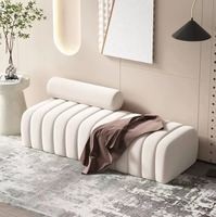 Abric-sofá pequeño para sala de estar, mueble de lujo ligero sin reposabrazos, color crema