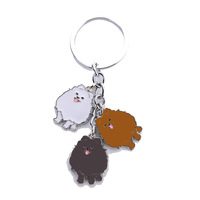 Llavero Decorativo de Coche Americano, Perro Mascota, Colgante de Metal de Pomerania, Pequeño Regalo de Marca Moderna