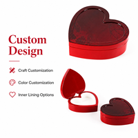 Boîte cadeau en bois MDF en forme de cœur, doublure intérieure personnalisée, couleur personnalisée, emballage de bonbons pour la Saint-Valentin, boîte de rangement