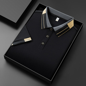 T-shirt d'été à manches courtes pour homme, couleur unie, décontracté, respirant, en tissu frais, style polo - Product Image 2