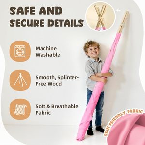 Tente <span class=keywords><strong>tipi</strong></span> indienne en tissu de coton <span class=keywords><strong>rose</strong></span> de luxe, tente de jeu intérieure pour enfants, tente de camping pliable pour enfants, cadeaux pour bébés - Product Image 4
