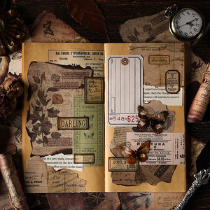 28 unids/pack Vintage <span class=keywords><strong>brasas</strong></span> en forma de quema Manual Material papel Retro tridimensional relieve DIY Manual Material - Product Image 3