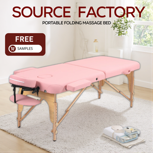 Venta caliente Salón de belleza 2 Plegable Portátil Spa Mesa de masaje Cama de pestañas Rosa Cama de masaje Mesa de PVC - Product Image 6