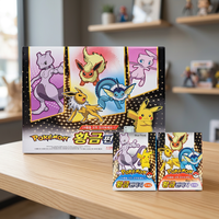 Cartes Pokémon dorées coréennes Ddakji, boîte de 18 pièces, jeu de cartes à collectionner en papier pour enfants, jouet, anime, dessin animé, loisir, cadeau, vente en gros