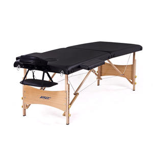 Lit de massage pliable sur mesure, design moderne, bois de hêtre, cuir synthétique PVC PU, appui-tête pour la thérapie, hôtel, salon - Product Image 4