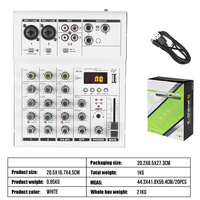 Console de mixage d'enregistrement informatique 4 canaux avec carte son sans pilote pour diffusion en direct, usage domestique et scénique, pour mixeur DJ USB