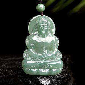 Colgante de Jadeíta Natural de Myanmar, Tara Avalokiteshvara, Verde Claro, Estilo Chino UNISEX, con Certificado de Tasación GY37 - Product Image 1