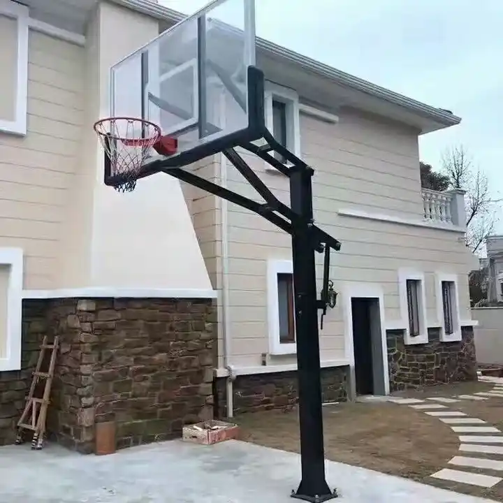 Aro de baloncesto ajustable enterrado al aire libre de alta calidad Aro de baloncesto portátil para exportación