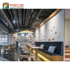 Mostrador de Servicio Iluminado para Cafetería, Acabado en Madera Laminada, Área de Servicio para Panadería, Mostrador de Servicio para Tienda - Product Image 6