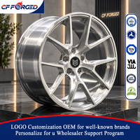 Vente Flash Jantes de Voiture en Alliage Forgé Monobloc Concave à 5 Branches en Y, Argent Brossé, 20x8.5 21x11.5, 5x130, pour 911 Carrera