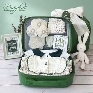 Caja de Regalo de Ropa de Verano de Algodón con Encaje Floral <span class=keywords><strong>y</strong></span> Temática Forestal Personalizada, Regalo de Peluche para el Primer Cumpleaños del Bebé, Luna Llena, 100 Días - Product Image 2