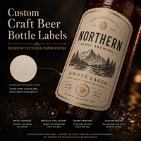 Etiquetas Personalizadas para Botellas de Cerveza Artesanal, Resistentes a Salpicaduras, para Envasado de Bebidas de Cervecería, Marca Privada, Logotipo OEM, Rollo, Cualquier Tamaño, Forma y Color