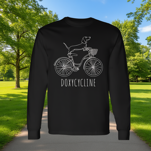 Camiseta de manga larga de algodón con estampado divertido de Doxycycline Dachshund Cycle para adultos, para todas las estaciones - Product Image 3