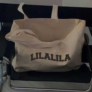 LILALILA <b>Large</b> Capacity Reusable Beach Cotton Shopping Bag Fast Delivery Folding Style for Daily Travel Use with Custom Logo - Product Image 4