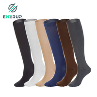 Chaussettes de compression en nylon, unies, hauteur genou, 15-20 mmHg, antibactériennes, respirantes, pour infirmières