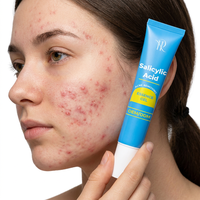 Gel anti-acné réparateur rapide et efficace pour cicatrices d'acné, élimination des taches, lissage de la peau, resserrement des pores, crème pour le visage à l'acide salicylique