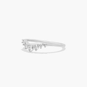 Bague Courbe en Argent Sterling 925 avec Moissanite pour Femme, Cadeau Étincelant pour Mariage ou Anniversaire - Product Image 4