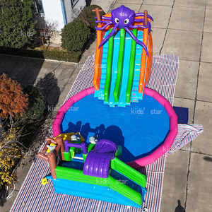 Château <span class=keywords><strong>gonflable</strong></span> commercial durable en PVC, parc aquatique <span class=keywords><strong>gonflable</strong></span> <span class=keywords><strong>avec</strong></span> toboggan, piscine combinée et parcours d'obstacles pour enfants - Product Image 3
