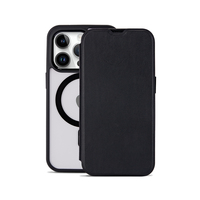 Étui de téléphone antichoc à fente pour carte PU Flip pour iPhone 14/13/12/11/15 Pro Max étui portefeuille de charge sans fil