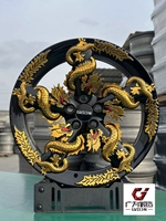 Roue forgée monobloc GVICHN personnalisée 6061-T6 avec gravure en relief 3D de dragon doré, noir brillant pour Land Rover Range Rover Rolls-Royce