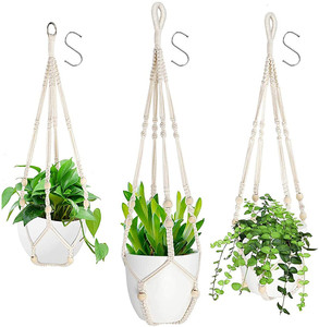 Porte-<span class=keywords><strong>Pot</strong></span> <span class=keywords><strong>de</strong></span> <span class=keywords><strong>fleur</strong></span> en corde <span class=keywords><strong>de</strong></span> coton, à suspendre, accessoire <span class=keywords><strong>de</strong></span> décoration intérieure pour macramé, <span class=keywords><strong>DIY</strong></span> bricolage - Product Image 1