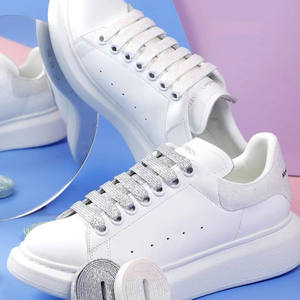 All'ingrosso AF1 lacci scarpe piatte Aj1 piccole scarpe bianche in colore tendenza oro e argento lacci delle scarpe - Product Image 5