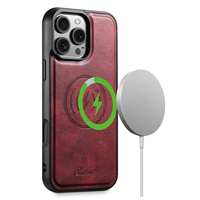 Coque de téléphone SUTENI pour iPhone 18 Pro Max, chargement magnétique sans fil, texture lisse effet cire, cuir synthétique de luxe, compatible 17 16 Plus 15 14 13