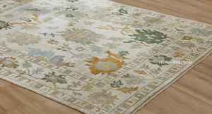 Tapis noué à la main moderne pour salon, chambre à coucher, salle à manger, tapis noué à la main de 8x10, 9x12, 10x14, tapis Oushak fait à la main - Product Image 4