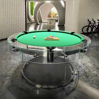 Table de billard professionnelle de luxe moderne et populaire, avec plateau en verre trempé transparent de haute qualité et durable, pour usage commercial et domestique.