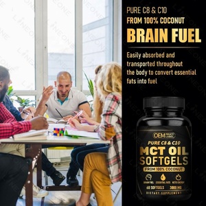 Cápsulas Blandas de Aceite MCT Derivado de Coco Orgánico OEM/ODM para Combustión Cerebral y Corporal - Uso en Adultos, Apoyo Inmunológico, Antioxidante y Productos de Belleza - Product Image 2