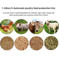 Ligne de production automatisée de moulin à aliments pour porcs de 1 à 2 tonnes/h pour aliments pour volailles et bovins, entrepôt nigérian