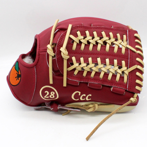 Venta al por Mayor de Accesorios Deportivos, Guante de Béisbol de Cuero Kip Barato con Logotipo Bordado Personalizado, Color Borgoña - Product Image 4