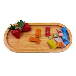 Plateau de service en bambou 24x11.5x2cm, motif boisé, pour fruits, collations, thé, café, utilisation sur table - Product Image 2